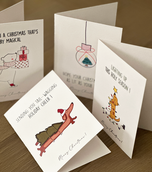 Christmas Unique Cards - Set of 4
